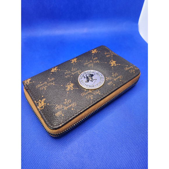 Beverly Hills Polo Club Signature Logo Brown Zip Wallet Emblem Wrist Strap NWoT - Picture 3 of 7